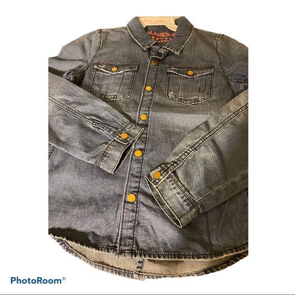 NWT BLANKNYC GIRLS’S Sz 10 Cotten snap Denim Shirt - Picture 4 of 9